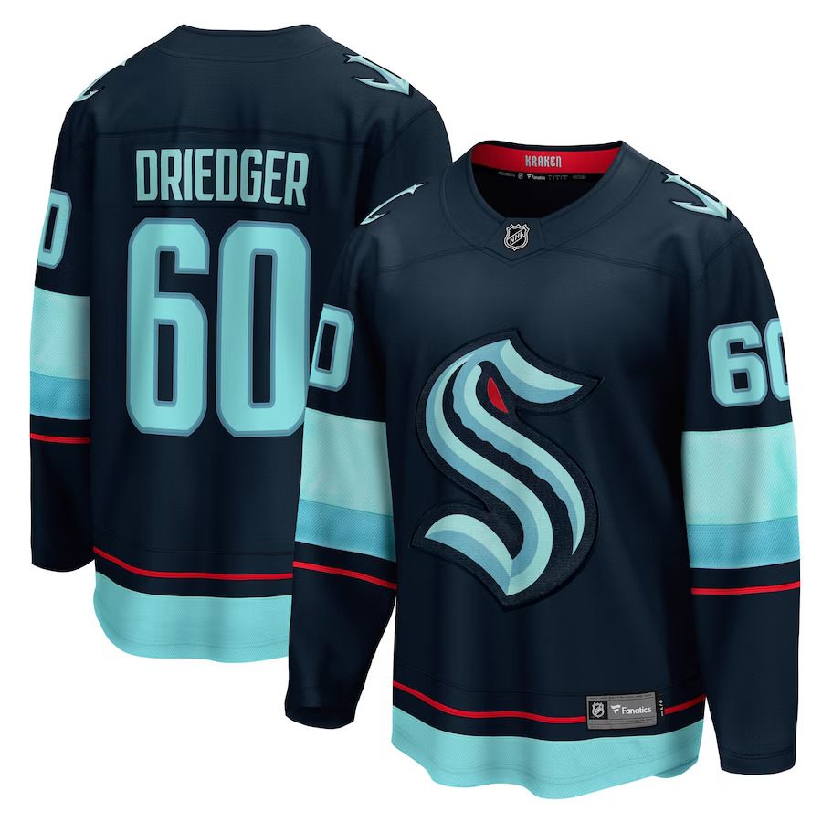 Men Seattle Kraken #60 Chris Driedger Fanatics Branded Deep Sea Blue Home Breakaway Player NHL Jersey->more nhl jerseys->NHL Jersey